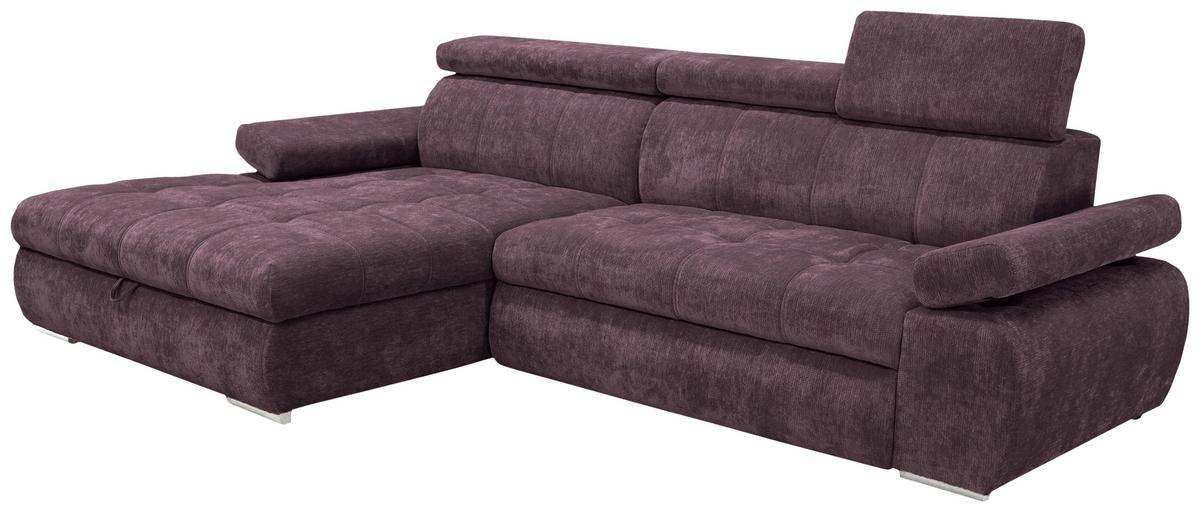 Rohová sedačka VEGAS, ľavá, černicová ženilka - strieborná/černicová, Design, drevo/textil (173/294cm)