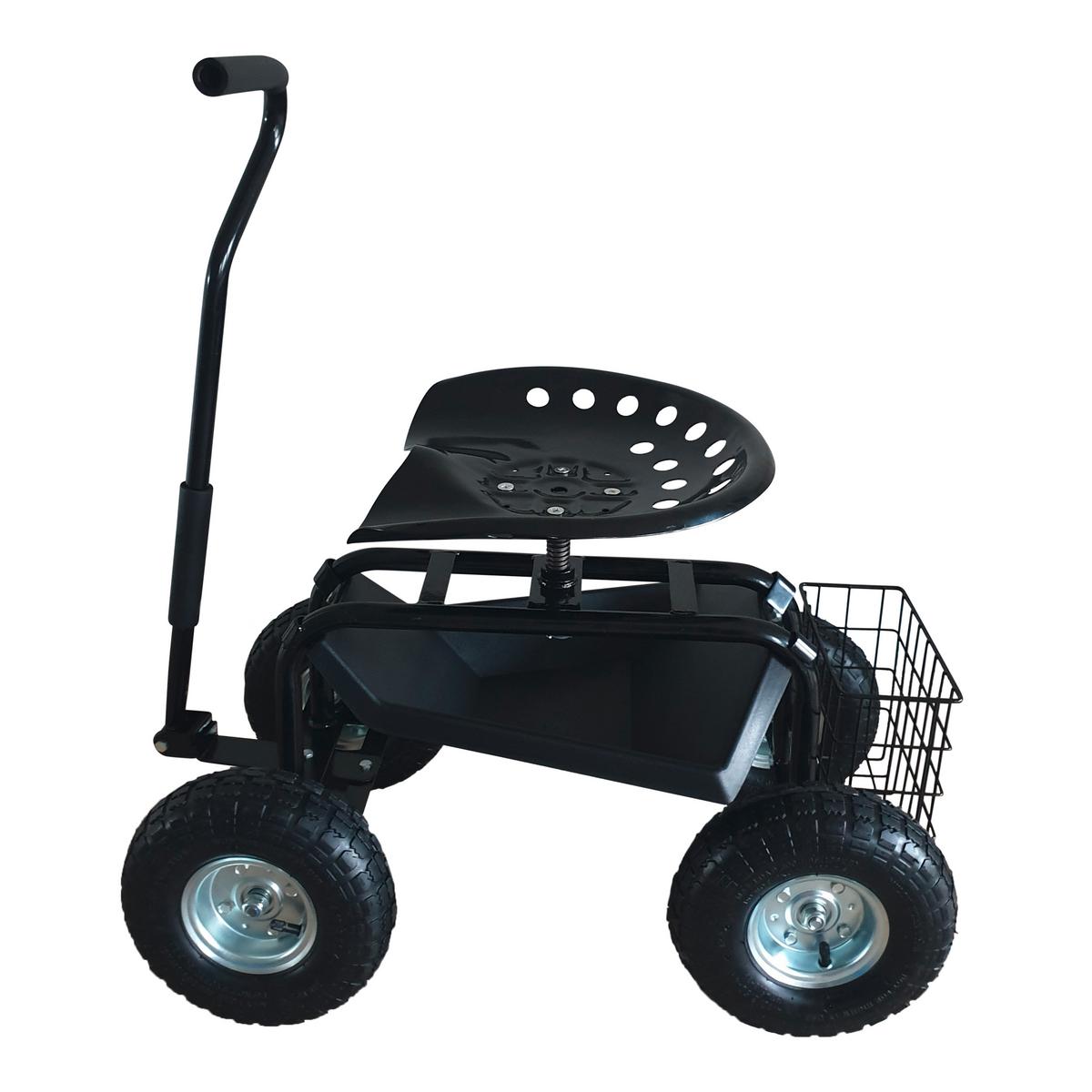 Gartengerätewagen Mit Sitz - Anthrazit, Basics, Kunststoff/Metall (81/45/86cm) - Ambia Garden