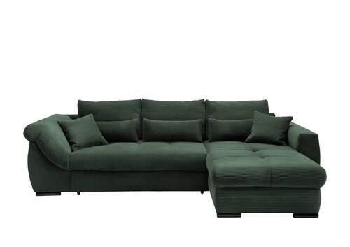 Ecksofa Federico Dunkelgrün S: 302/188 Cm - Dunkelgrün/Schwarz, MODERN, Holz/Textil (302/188cm) - MID.YOU
