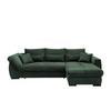Ecksofa Federico Dunkelgrün S: 302/188 cm - Dunkelgrün/Schwarz, MODERN, Holz/Textil (302/188cm) - MID.YOU