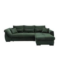 Ecksofa Federico Dunkelgrün S: 302/188 cm - Dunkelgrün/Schwarz, MODERN, Holz/Textil (302/188cm) - MID.YOU