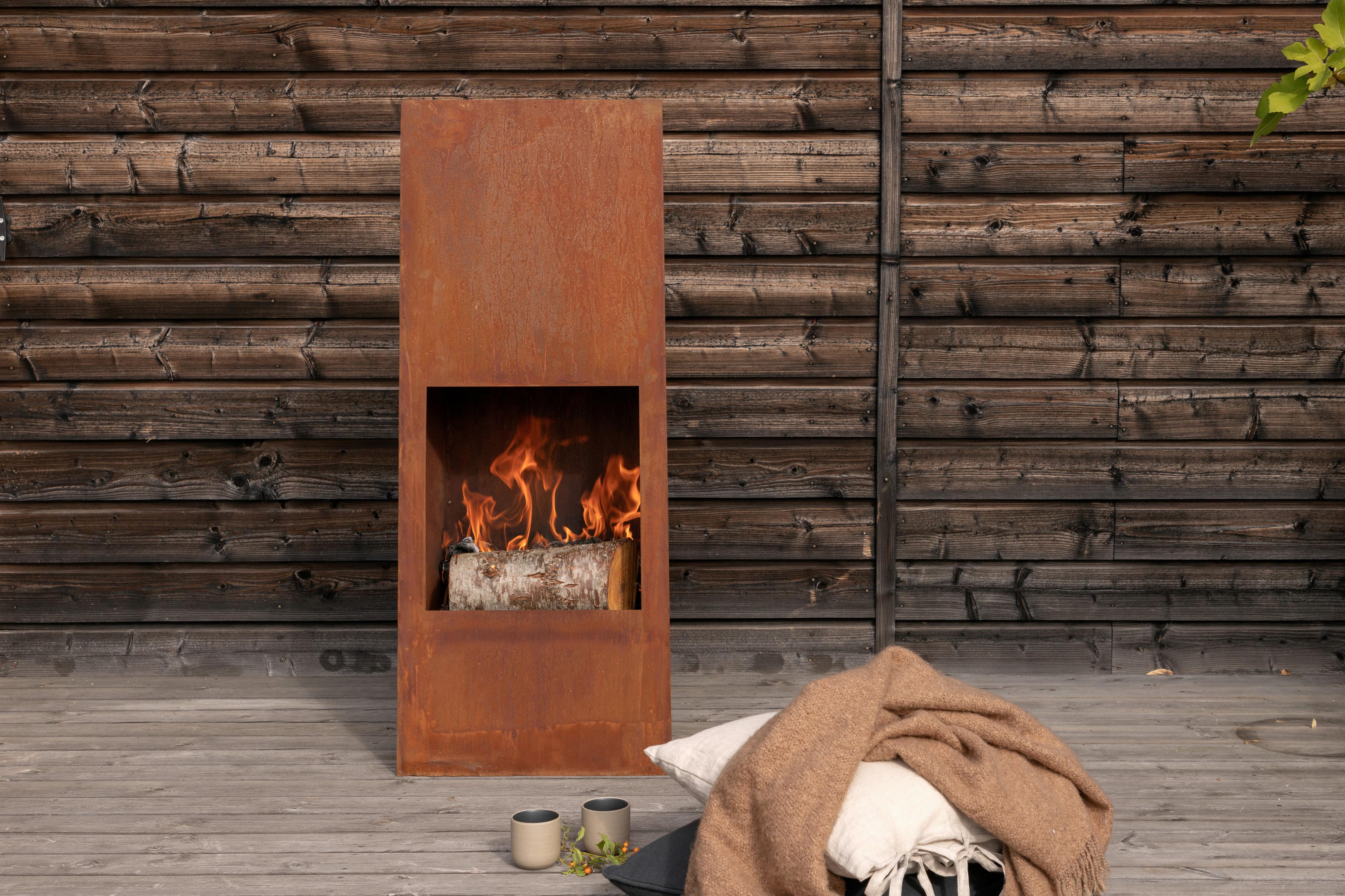 Feuerstelle Bastian - Dunkelorange, KONVENTIONELL, Metall (50/120/20cm) - Gardenson