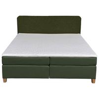 Boxbett mit Topper 180x200 Rolf - Dunkelgrün, Basics, Holzwerkstoff/Textil (180/200cm) - Livetastic