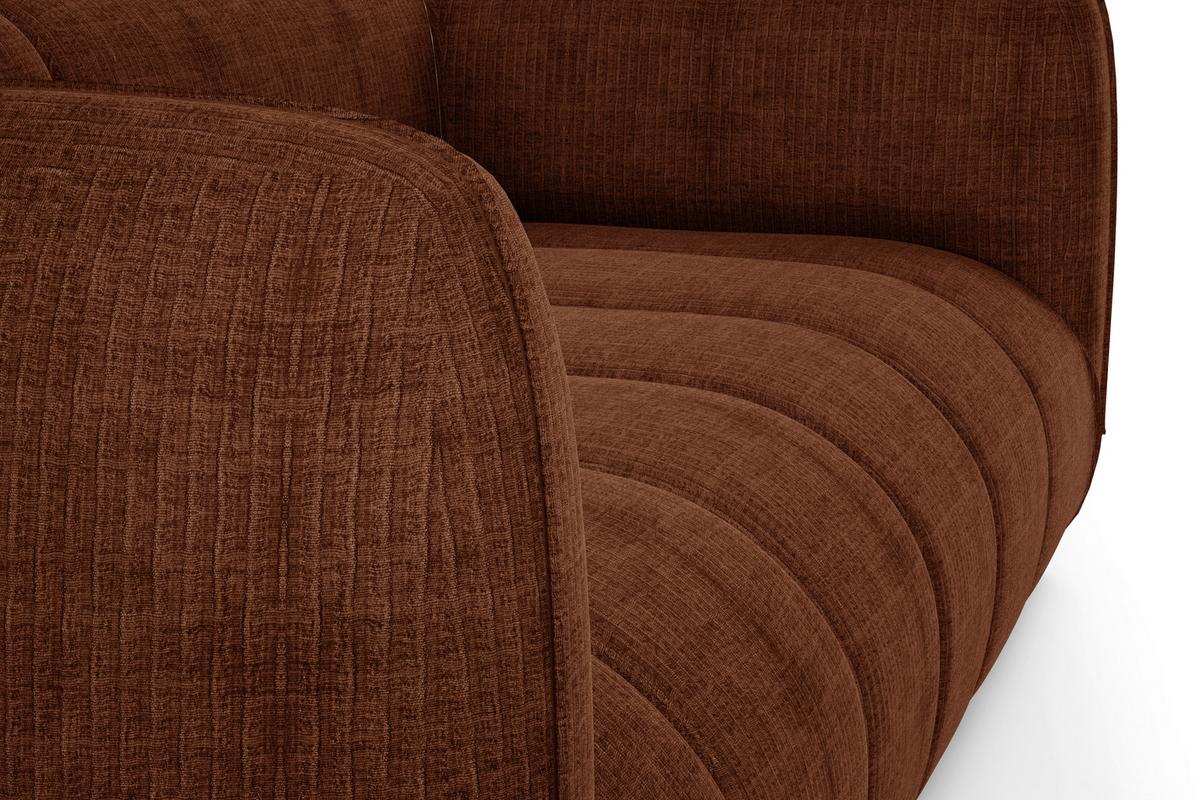 Sofa Laos Terracotta/Schwarz, 240 cm - Terracotta/Schwarz, Design, Textil (240/80/95cm) - MID.YOU