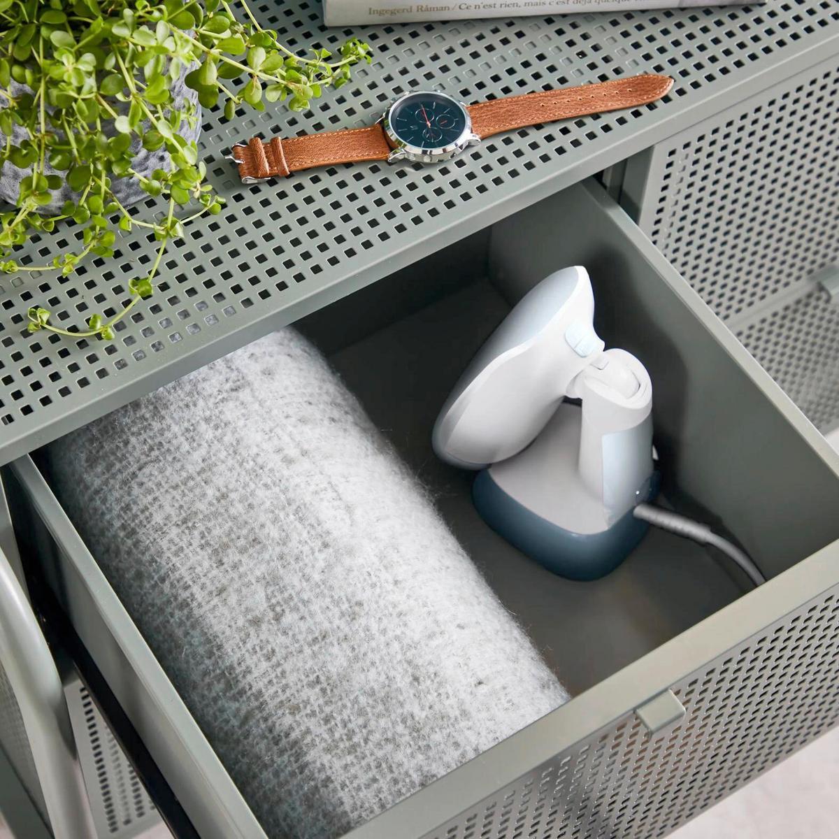 Dampfbürste Pastellblau, Weiß, 1300W - Pastellblau/Weiß, Basics, Kunststoff (12,7/10,5/22cm) - Tefal