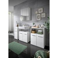 Badezimmer Ice Weiß Hg B: 150 Cm - Weiß Hochglanz/Schwarz, MODERN, Holzwerkstoff (150cm) - MID.YOU