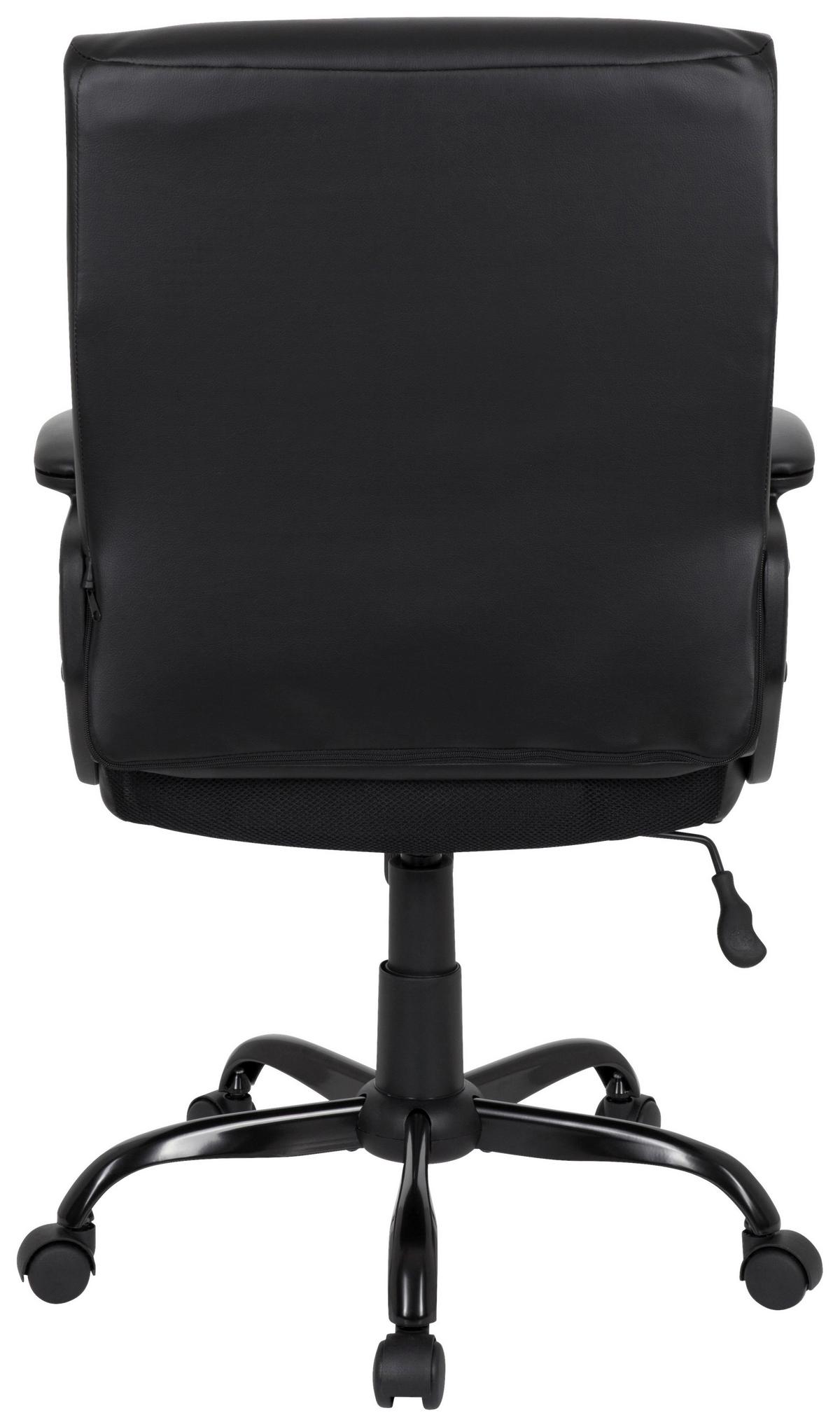 Chefsessel Ergosmooth Big Lederlook Schwarz Bis 100kg - Schwarz, MODERN, Kunststoff/Textil (61/102/52cm) - MID.YOU
