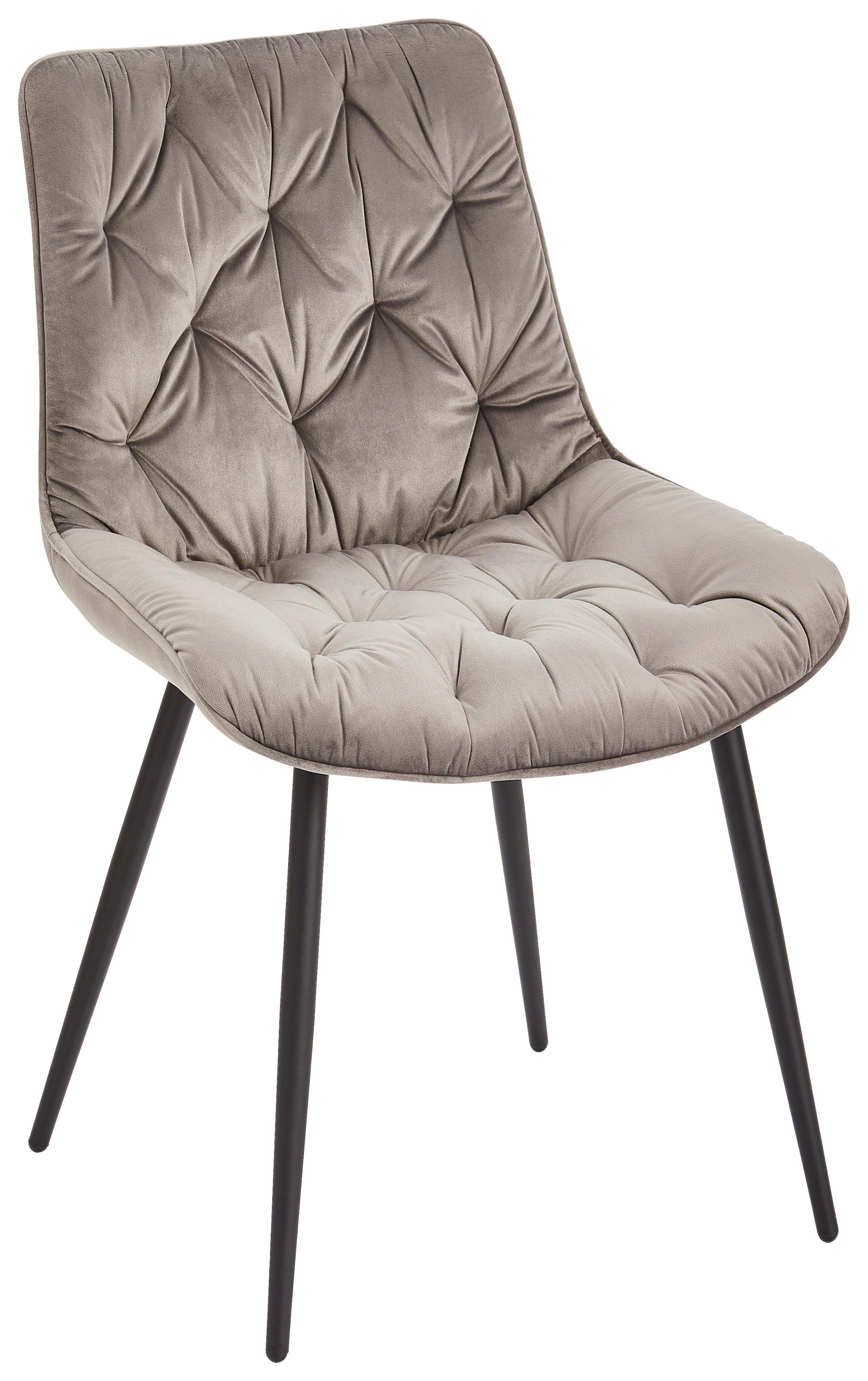 Stuhl Langford Grau B: 52 Cm - Schwarz/Grau, MODERN, Holz/Textil (52/85/59cm) - Livetastic