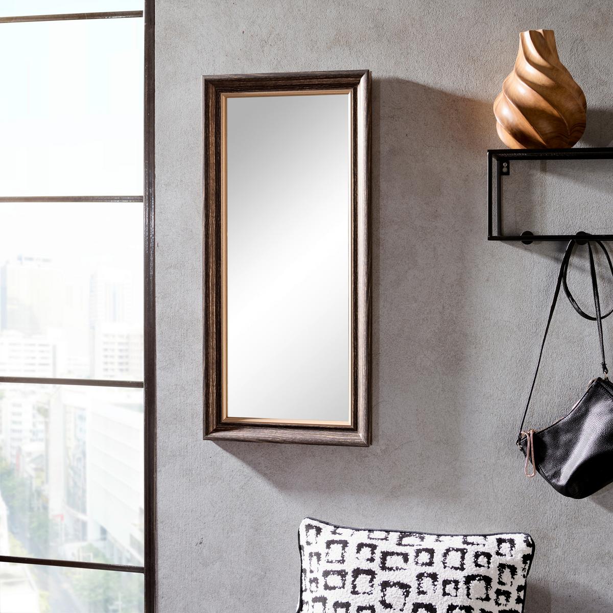 Wandspiegel Ella Braun/goldfarben Bxh: 72x34 Cm - Goldbraun/Braun, MODERN, Glas/Holzwerkstoff (72/34cm)