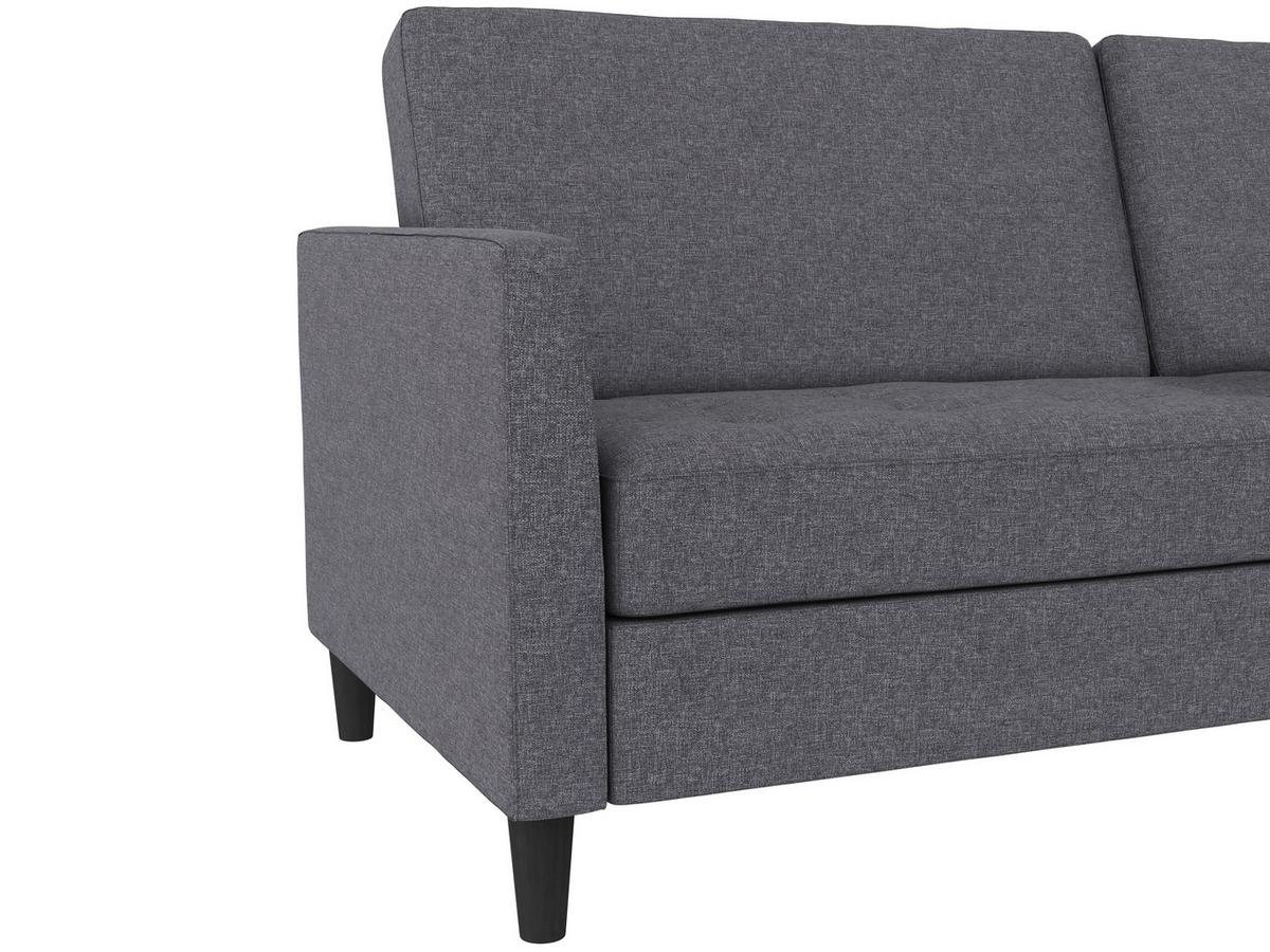 Schlafsofa Palermo Grau, mit Schlaffunktion - Schwarz/Grau, Basics, Textil (207/86/86cm) - Livetastic