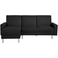 Ecksofa mit Schlaffunktion Just Fashion Schwarz - Chromfarben/Schwarz, KONVENTIONELL, Textil (152/230cm) - Max Winzer