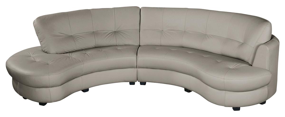 Ecksofa Bretania Hellgrau, S: 113x300 cm - Hellgrau/Schwarz, Design, Leder/Textil (113/300cm) - Livetastic