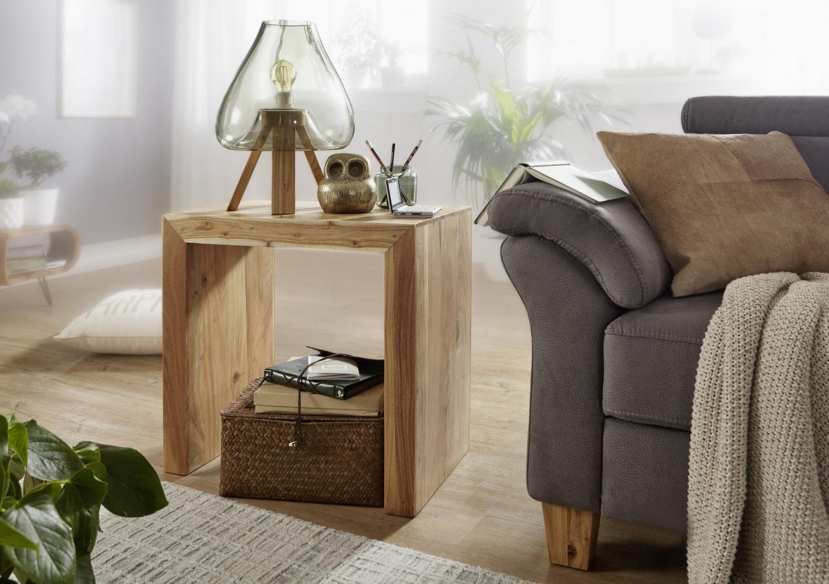 Beistelltisch Massivholz Mumbai, Akazie - Akaziefarben, Design, Holz (60/35/60cm) - MID.YOU