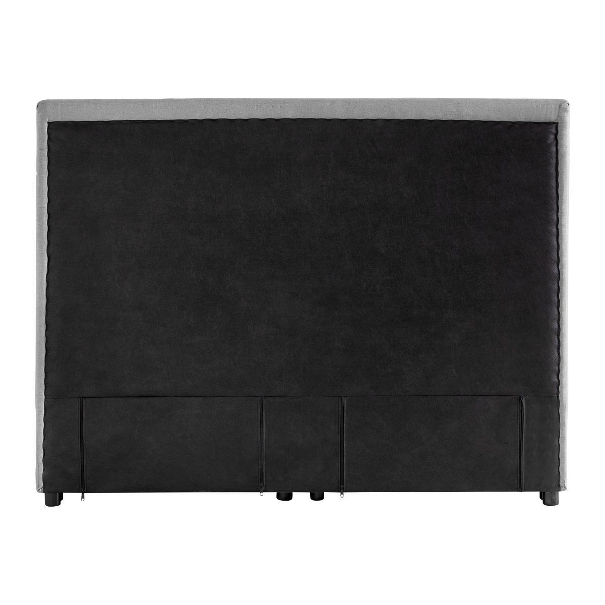 Postel boxspring s toperem, 140x200 cm, šedá - šedá/černá, Moderní, dřevo/textil (140/200cm) - Bessagi Home