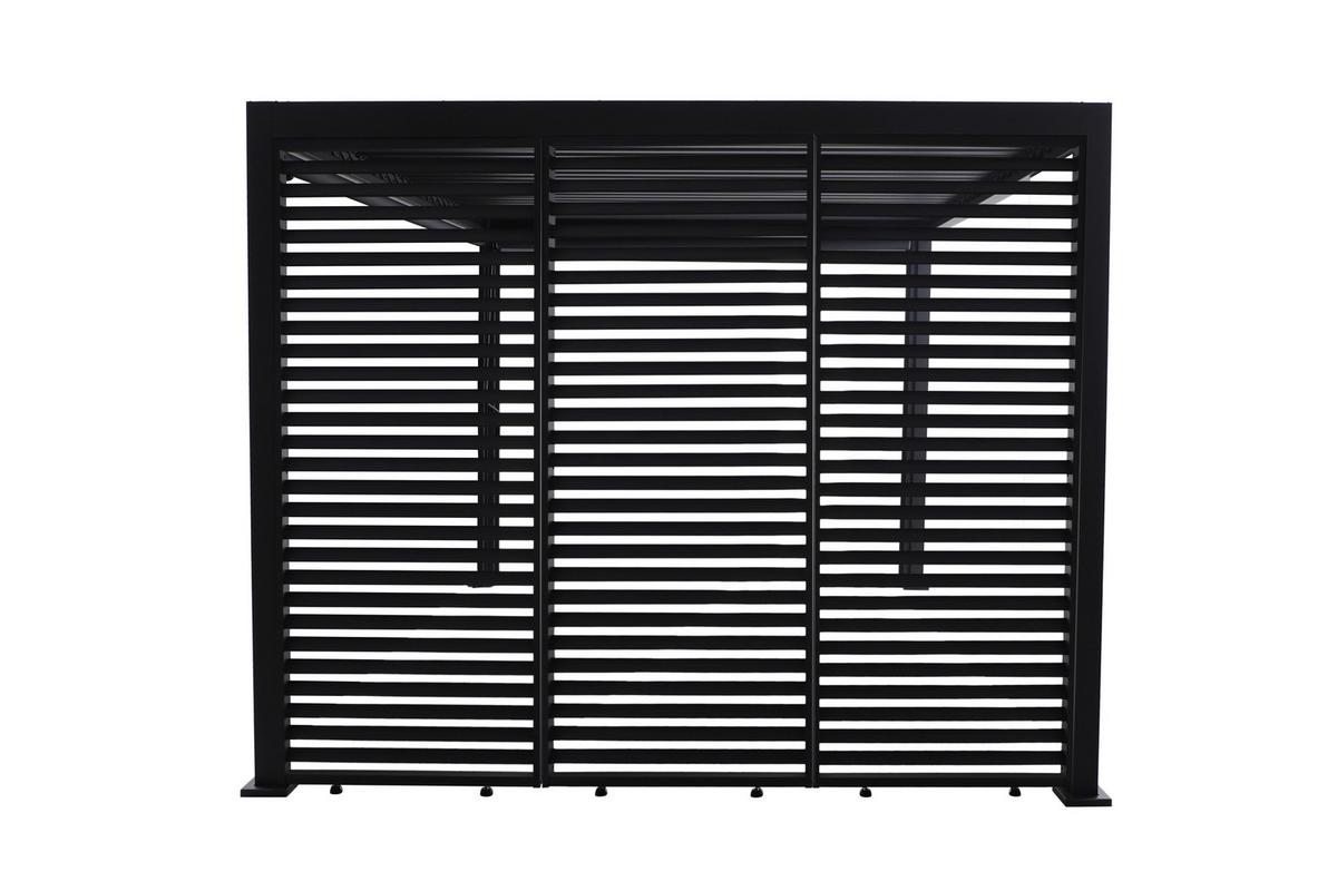 Lamellenwand 85 cm für Pergola 4er-Set, 85x226x6 cm - Anthrazit, Basics, Metall (85/226/6cm) - Gardenson