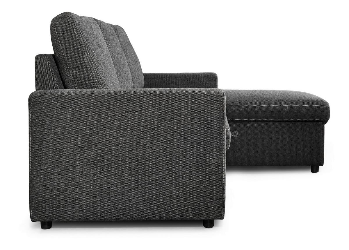 Rohová sedačka SORO, obojstranná, antracitová - čierna/antracitová, Basics, kov/drevo (227/89/148cm) - Based