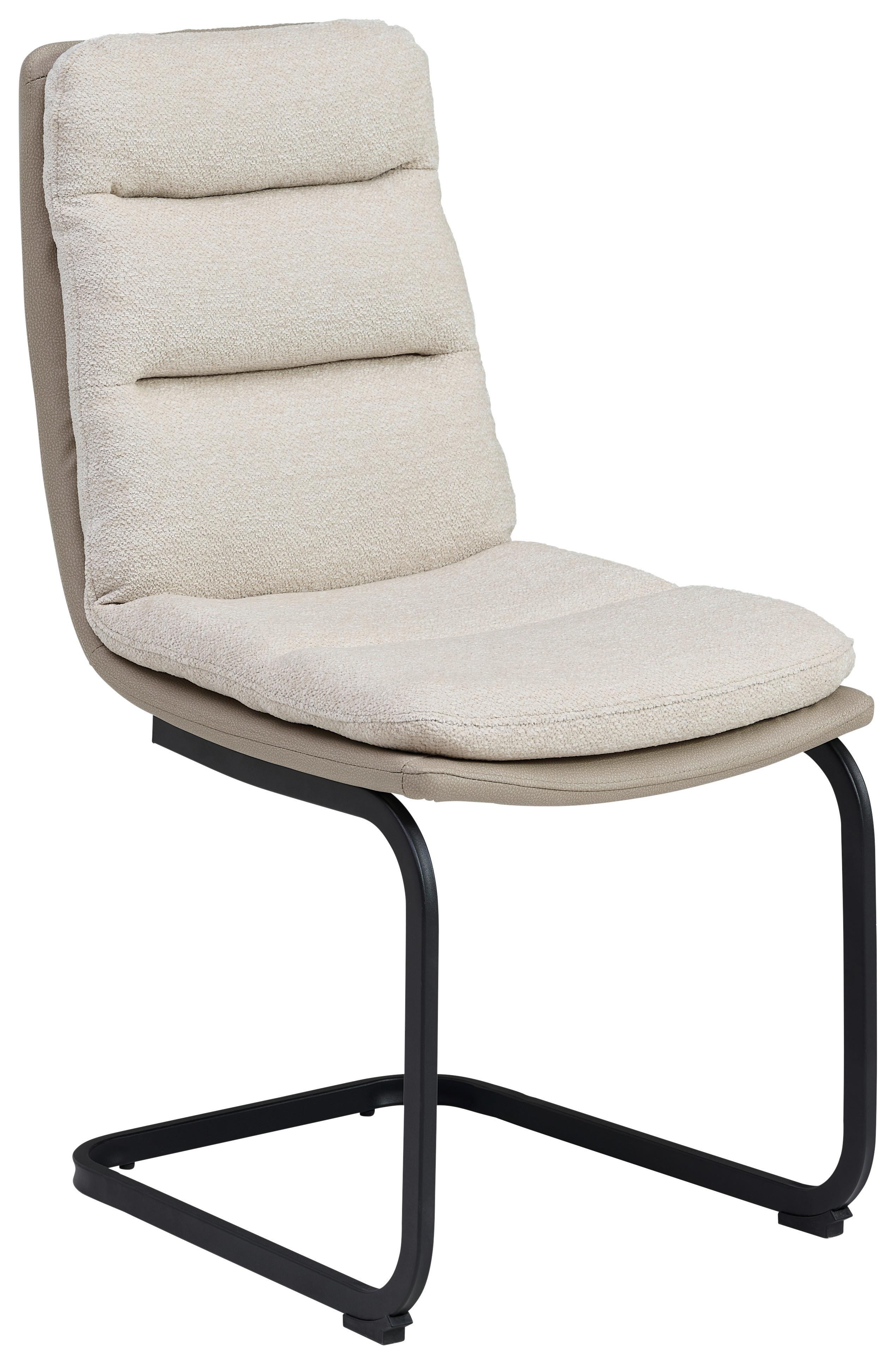 Schwingstuhl Grando - Beige/Schwarz, MODERN, Textil/Metall (45/91.5/62cm) - Livetastic