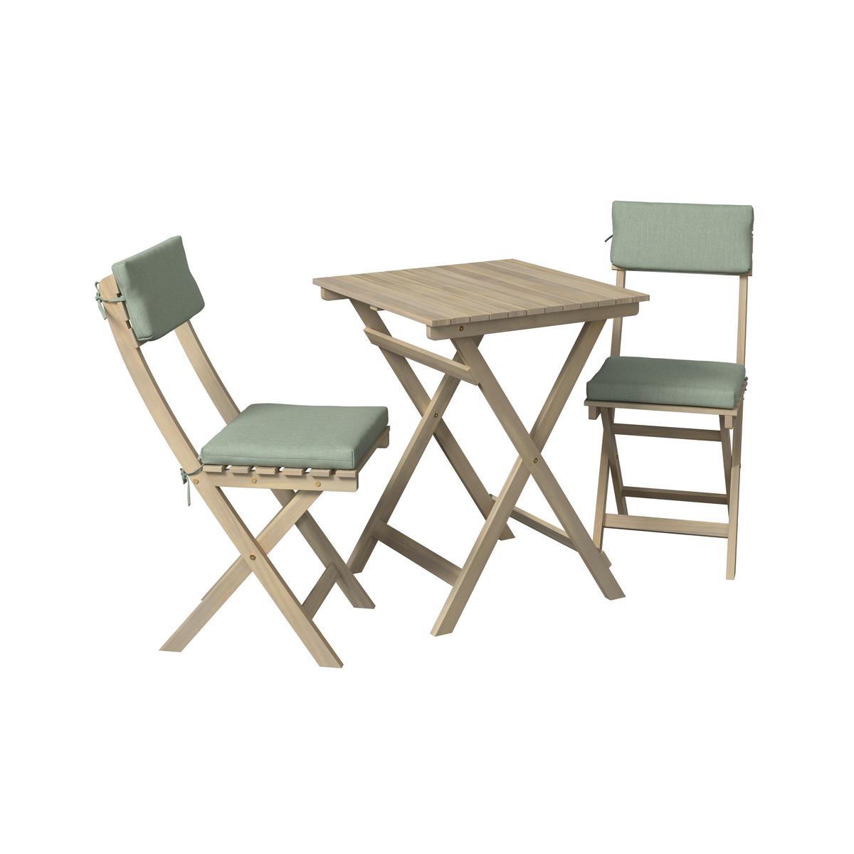 Balkonset Vilnius - Grau/Akaziefarben, MODERN, Holz/Kunststoff (58/71,5/58cm) - Beldano