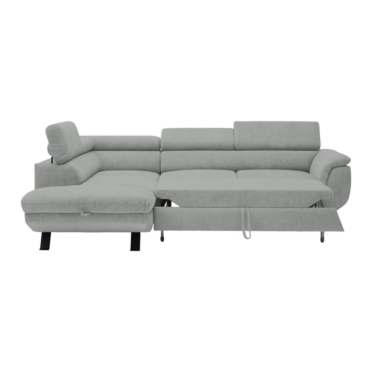 Rohová sedačka RAVEN, ľavá, svetlosivá - čierna/svetlosivá, Modern, kov/textil (198/257cm) - Mömax