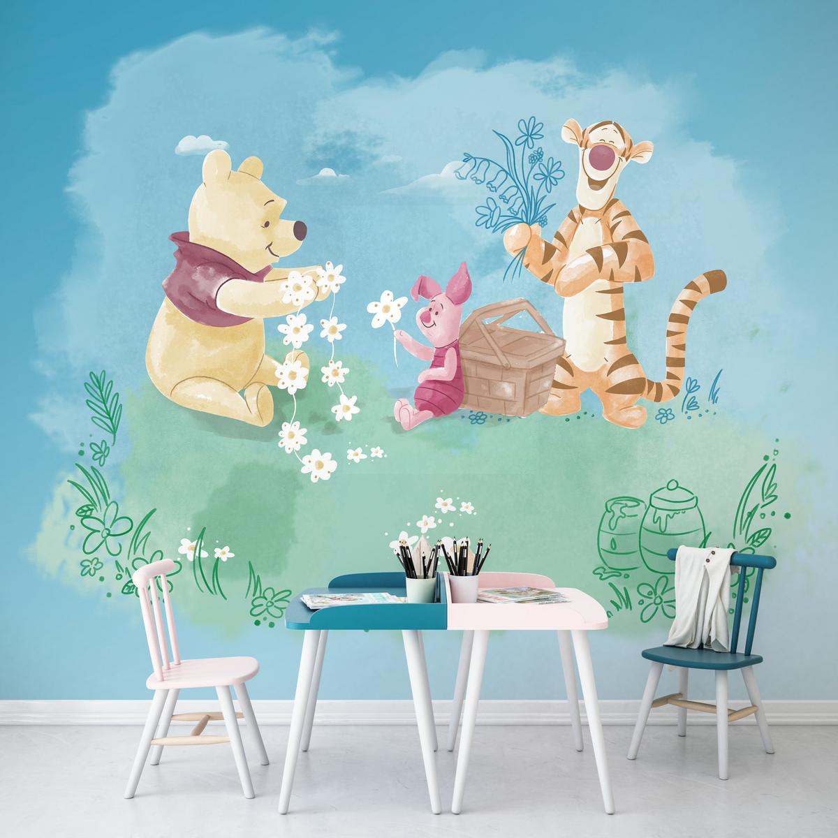 Fototapete Winnie The Pooh Picnic - Multicolor, Trend, Textil (300/280cm)