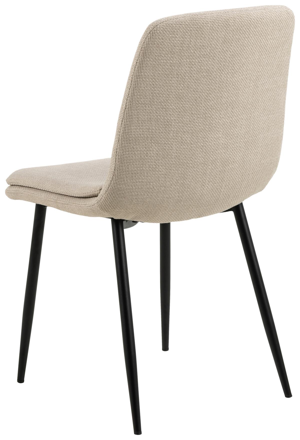 Stuhl Becca Beige B: 46 Cm - Beige/Schwarz, Design, Textil/Metall (46/85,5/55cm) - MID.YOU