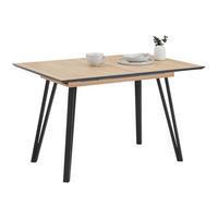 Esstisch Ausziehbar Ascona 120-160x75x80 Cm Eiche - Schwarz/Eiche Artisan, Trend, Holz/Metall (120-160/75/80cm)