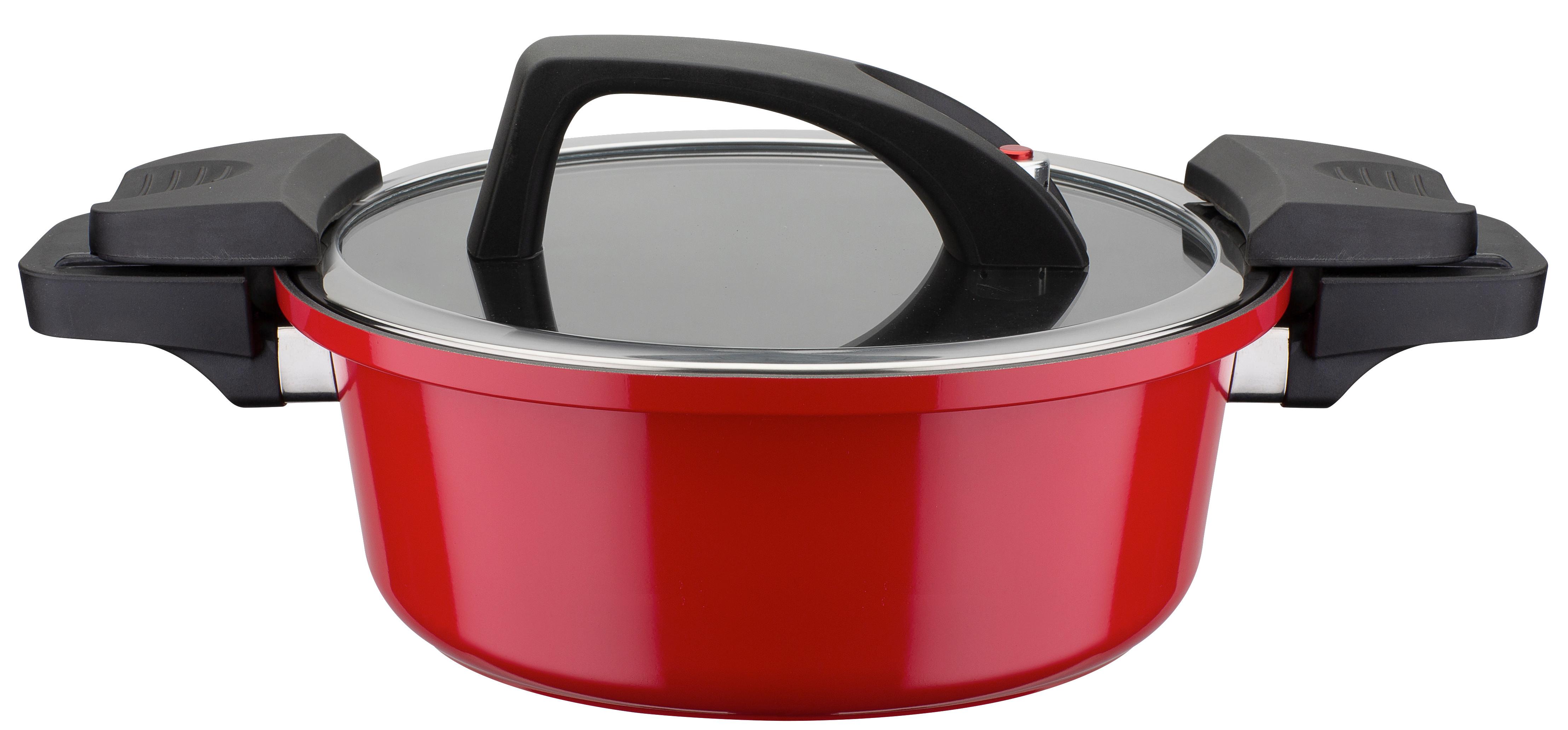Kochtopf 4 l Aluminium, rot - Rot, Basics, Metall (24/10cm) - GSW