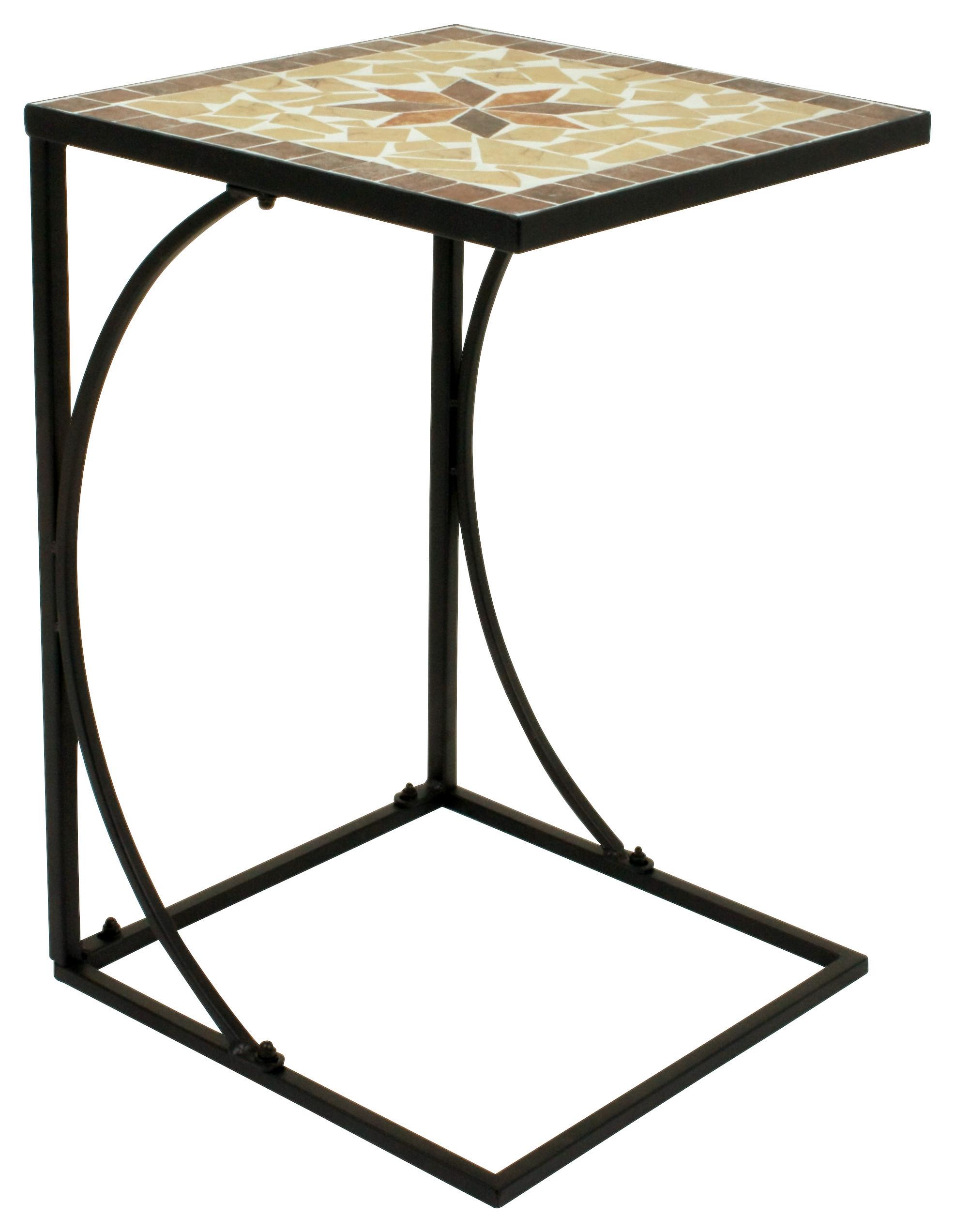 Blumentisch Metall mit Mosaik Schwarz/Multicolor Amarillo - Multicolor/Schwarz, MODERN, Metall (35/35/53cm)