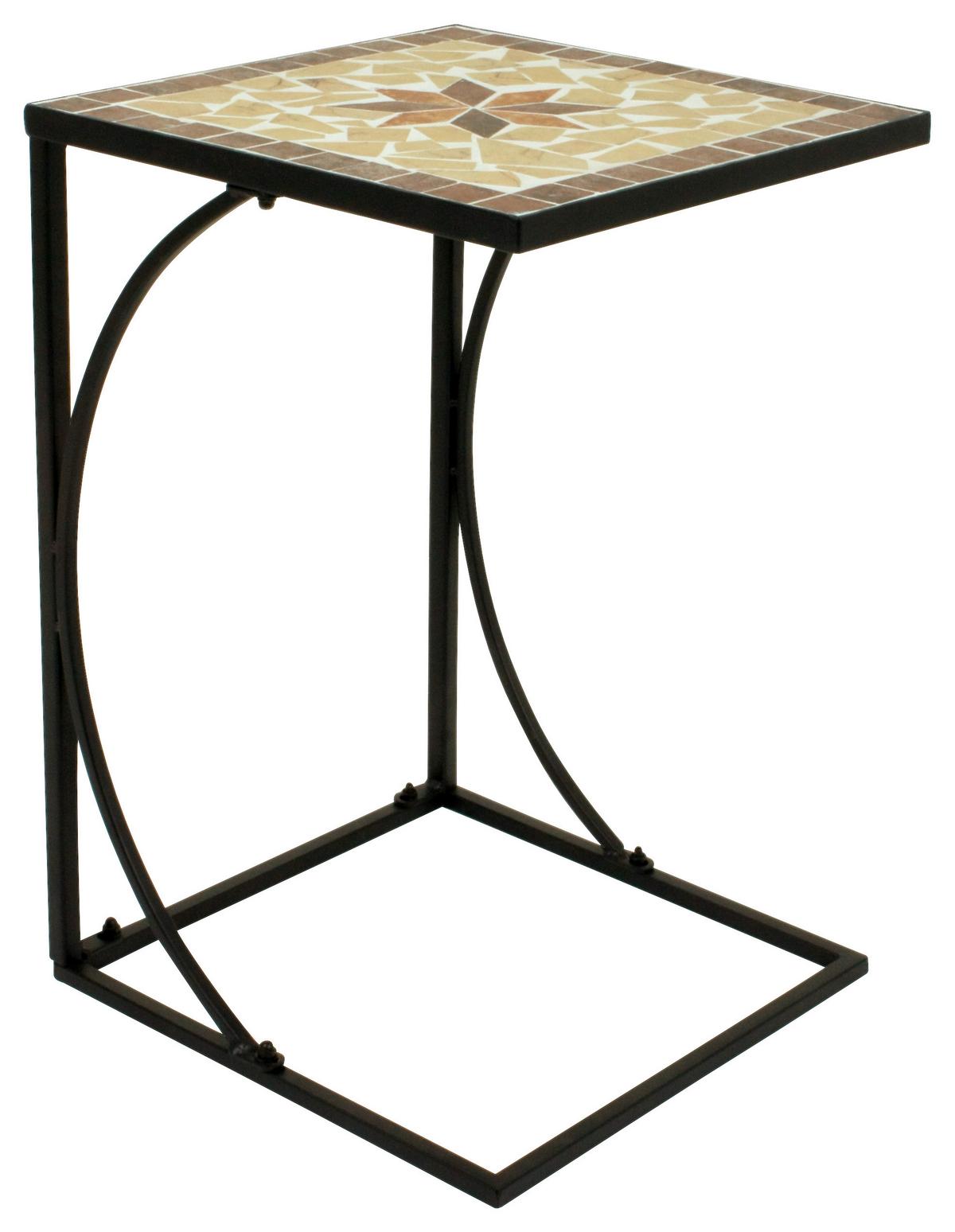 Blumentisch Metall Mit Mosaik Schwarz/multicolor Amarillo - Multicolor/Schwarz, MODERN, Metall (35/35/53cm)