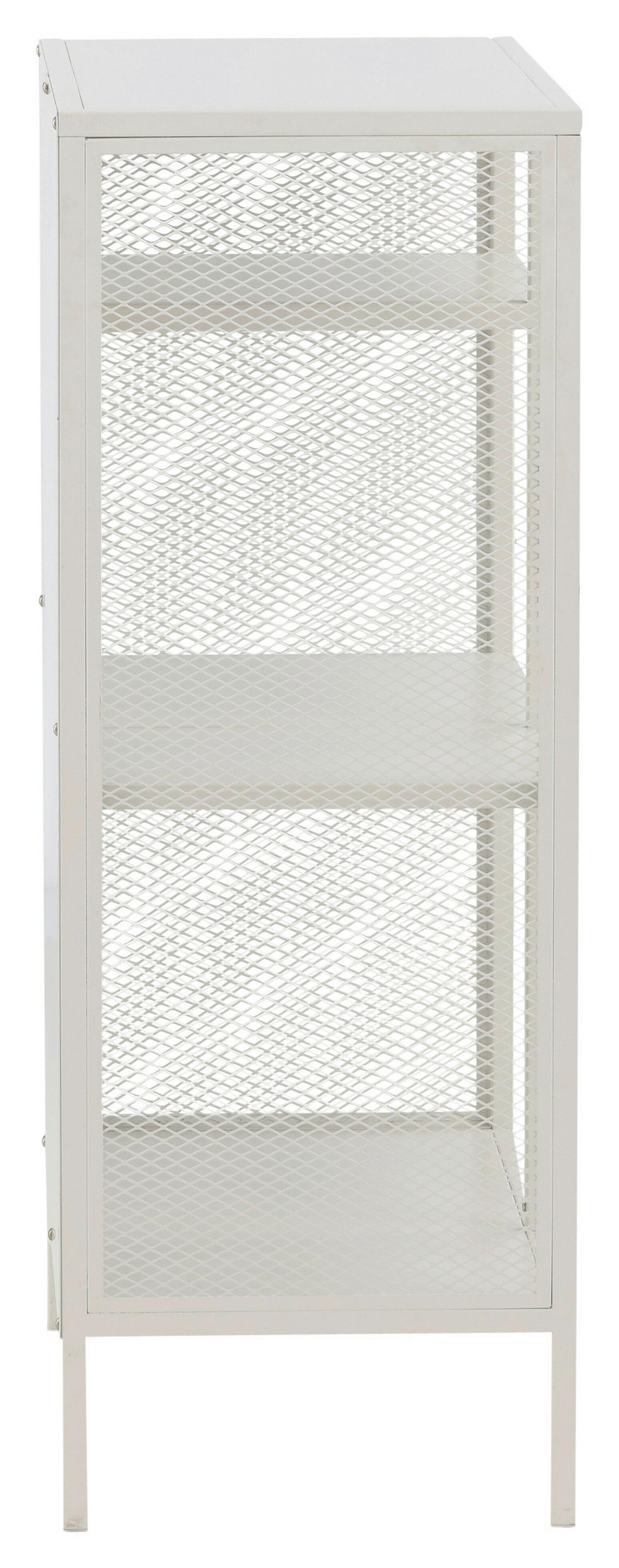 Bücherwand Misha - Weiß, Design, Metall (80/110/40cm) - Livetastic