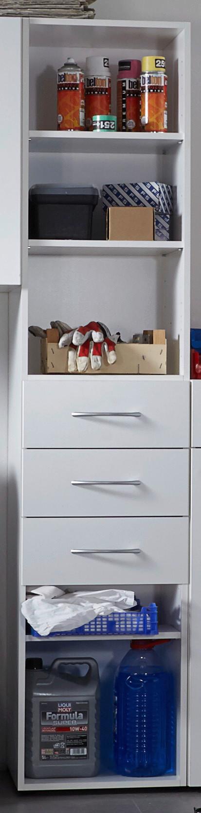 VIACÚČELOVÁ SKRIŇA MRK - biela/hliníková, Konventionell, kompozitné drevo/plast (30/185/40cm) - Mömax