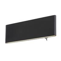 LED-Wandleuchte 1-Flammig mit Kippschalter - Opal/Schwarz, Design, Kunststoff/Metall (22,5/4,5/8cm) - Globo