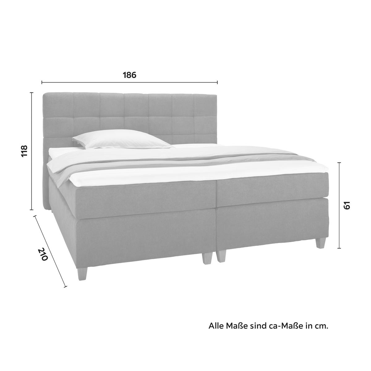 Posteľ Boxspring JERRY 180x200 cm, tmavosivá - farba jelše/tmavosivá, Modern, drevo/kompozitné drevo (180/200cm) - Bessagi Home