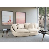 Bigsofa Maui, Silberfarben B: 237 cm - Silberfarben/Schwarz, MODERN, Textil (237/87/131cm) - Trendmanufaktur