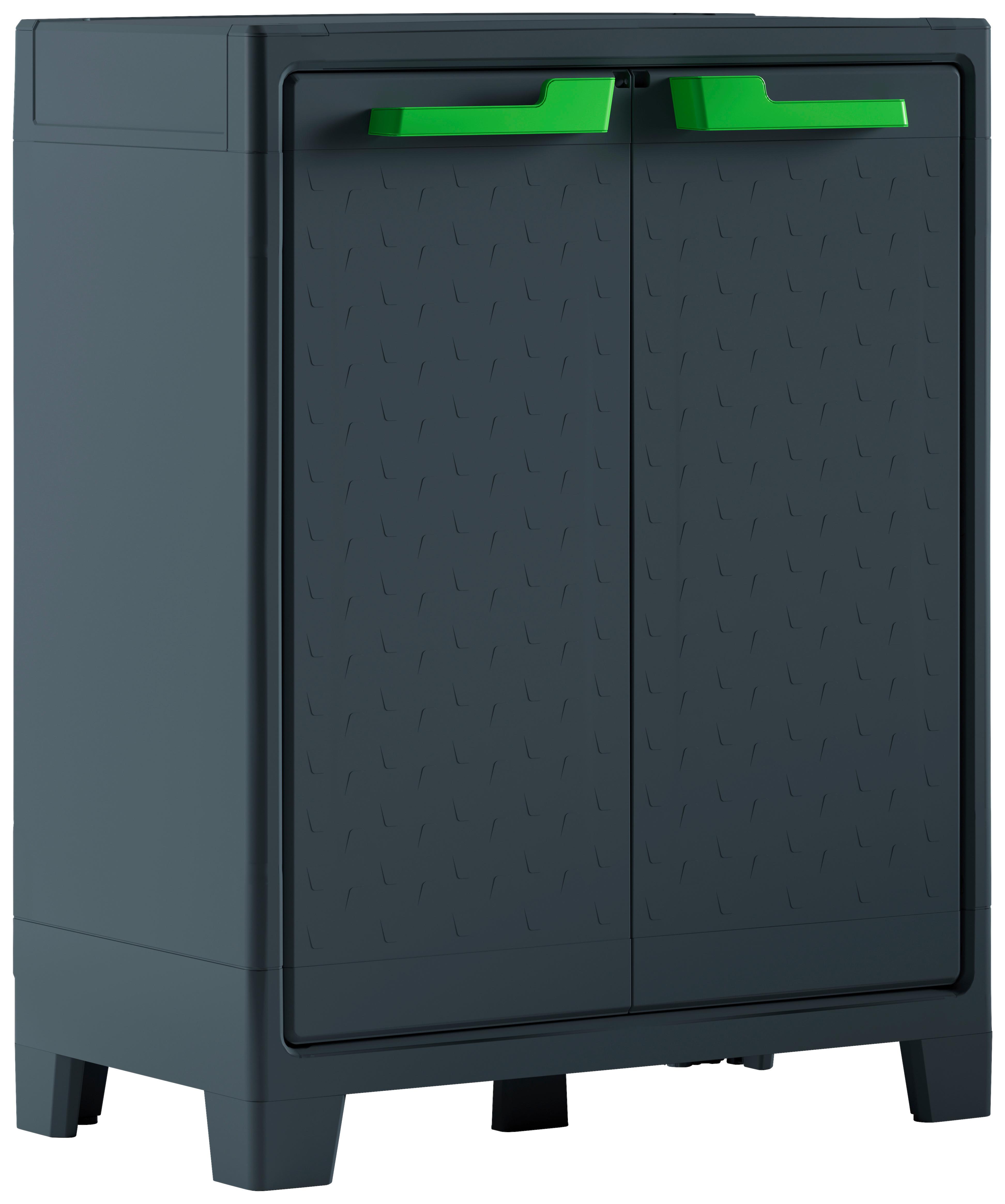 Werkzeugschrank E-com Moby 44x100x80 Cm Kunststoff - Anthrazit/Grau, Design, Kunststoff (80/100/44cm) - Keter