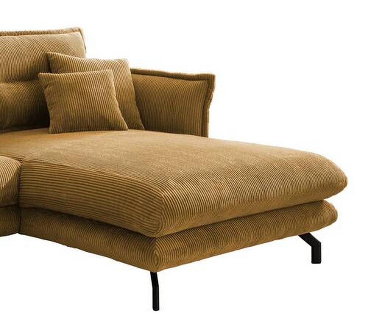 Ecksofa Lava Goldfarben S: 255/180 cm - Goldfarben/Schwarz, MODERN, Textil (255/180cm) - Livetastic