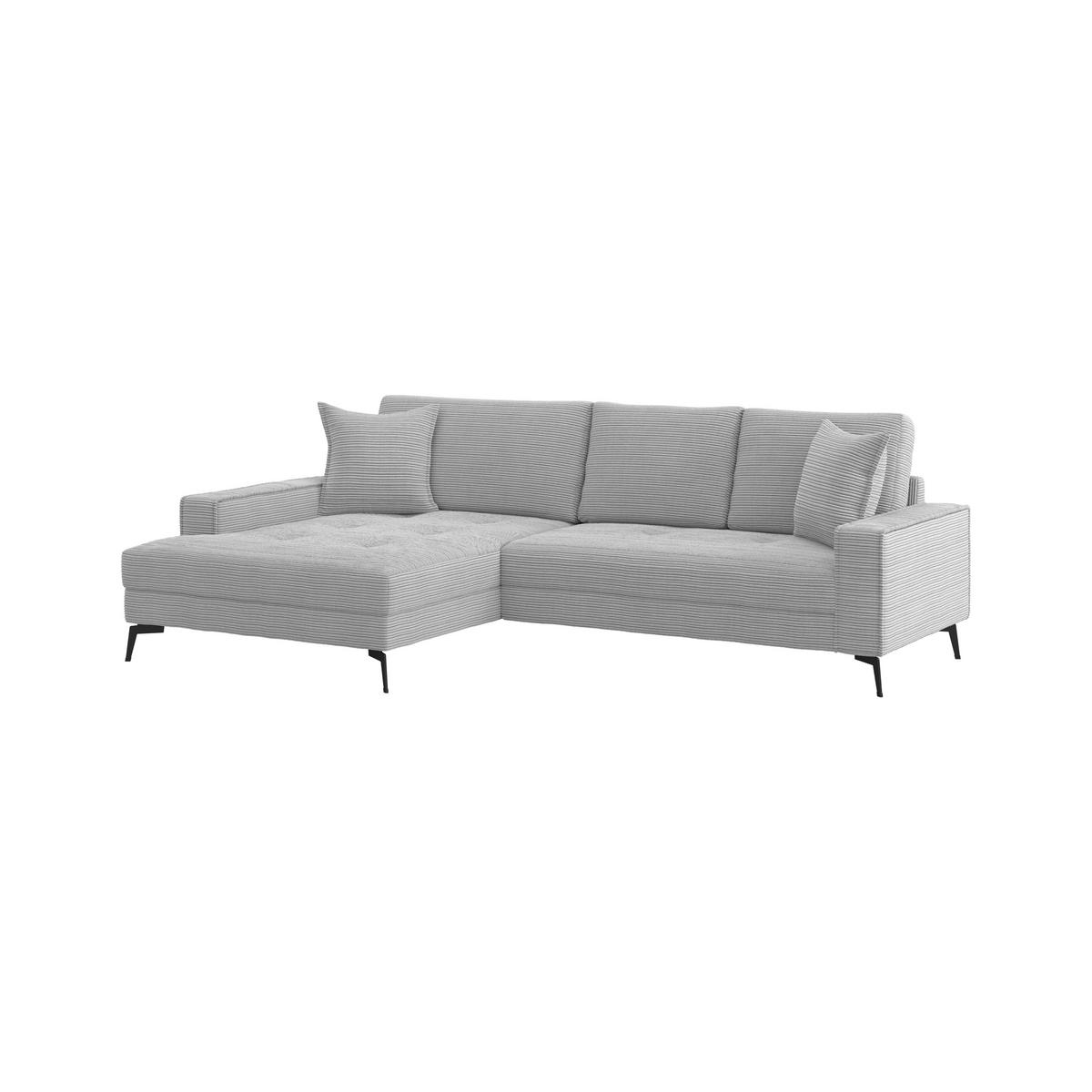 Ecksofa Zero Hellgrau 173x286 cm - Hellgrau/Schwarz, Trend, Textil (173/286cm)