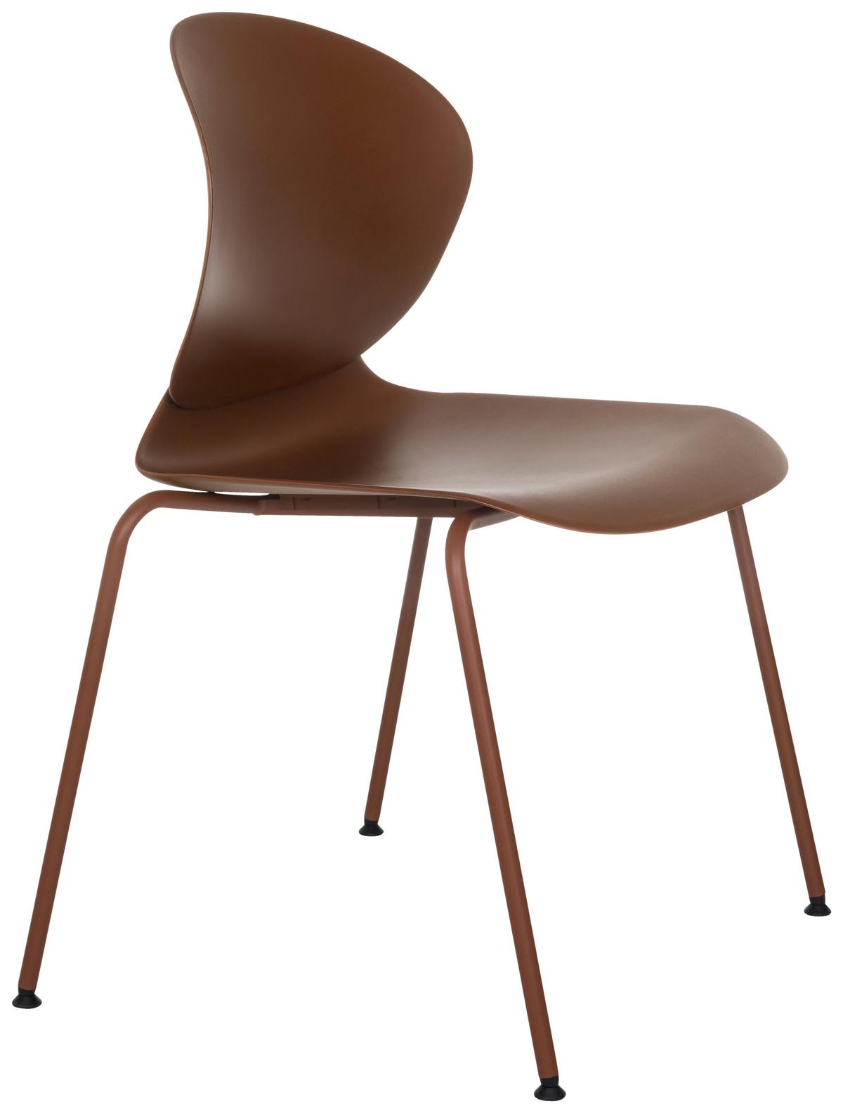 Besucherstuhl T36 Vi Rotbraun B: 56 cm - Rotbraun/Silberfarben, MODERN, Kunststoff/Metall (56/80/54cm) - MID.YOU