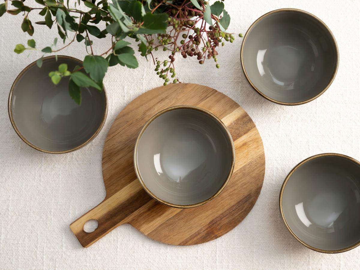 SADA MISEK NA OMÁČKU NATURE COLLECTION - šedá, Trend, keramika (11,5cm) - Creatable