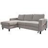 Ecksofa Molly Grau S: 148x228 cm - Grauweiß/Schwarz, Textil (148/228cm) - MID.YOU