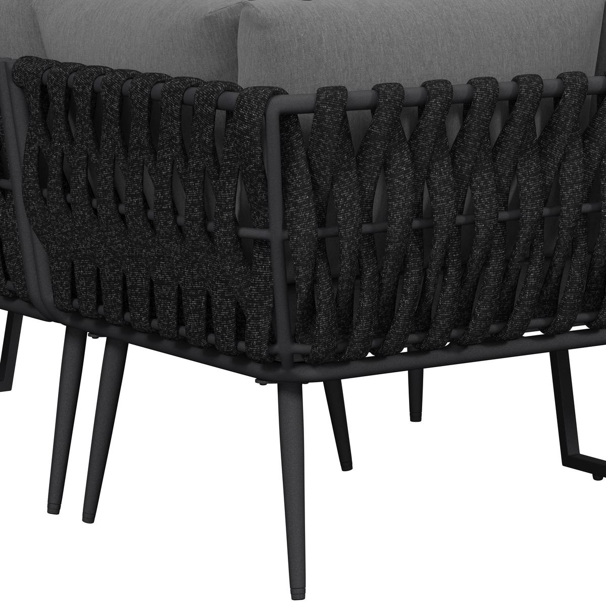 JEDÁLENSKÁ TERASOVÁ SÚPRAVA MILA - tmavosivá, Modern, kov/textil - Bessagi Garden