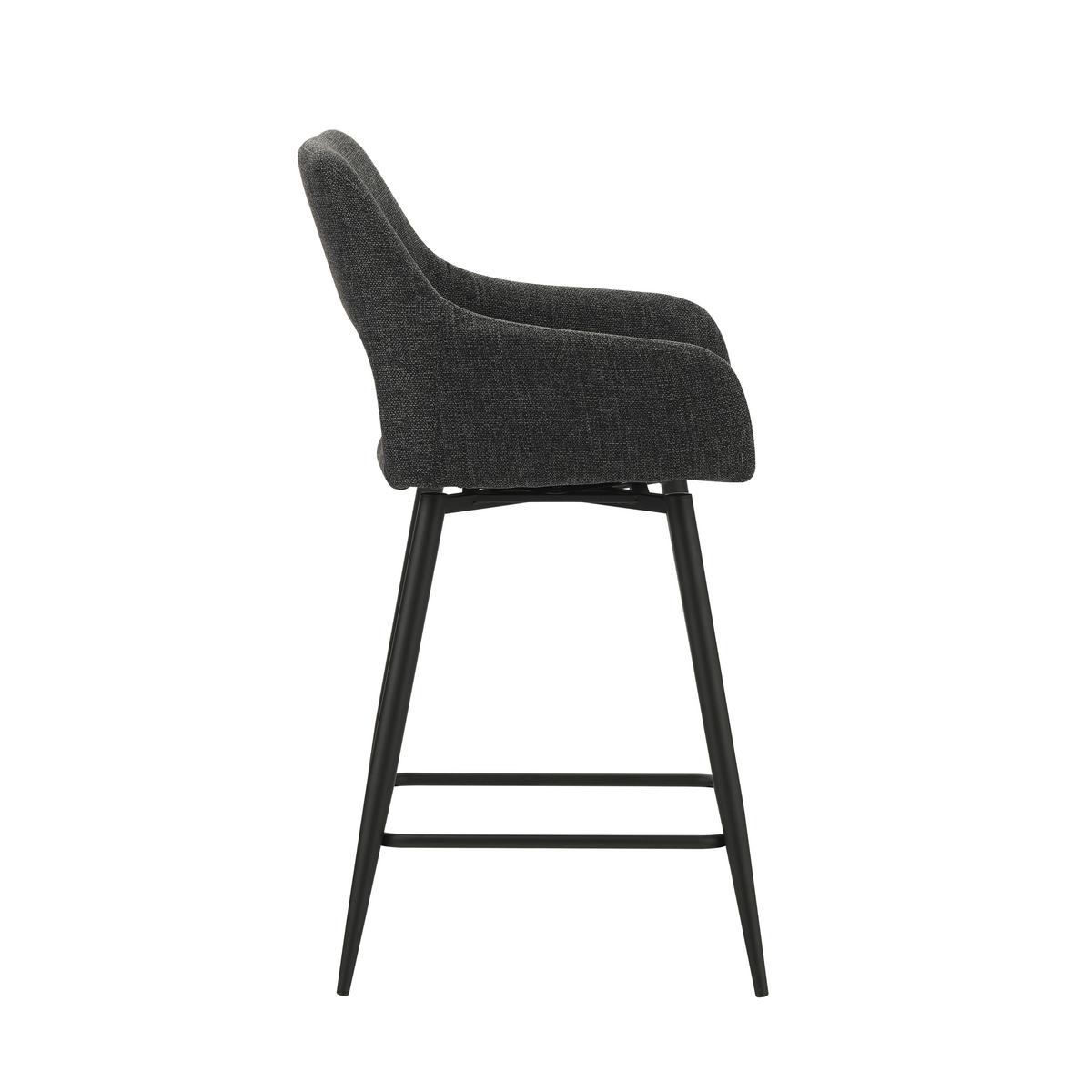 Barhocker-set Amiens Schwarz, B: 51,5 Cm - Schwarz, MODERN, Textil/Metall (51,5/97/54cm) - MID.YOU