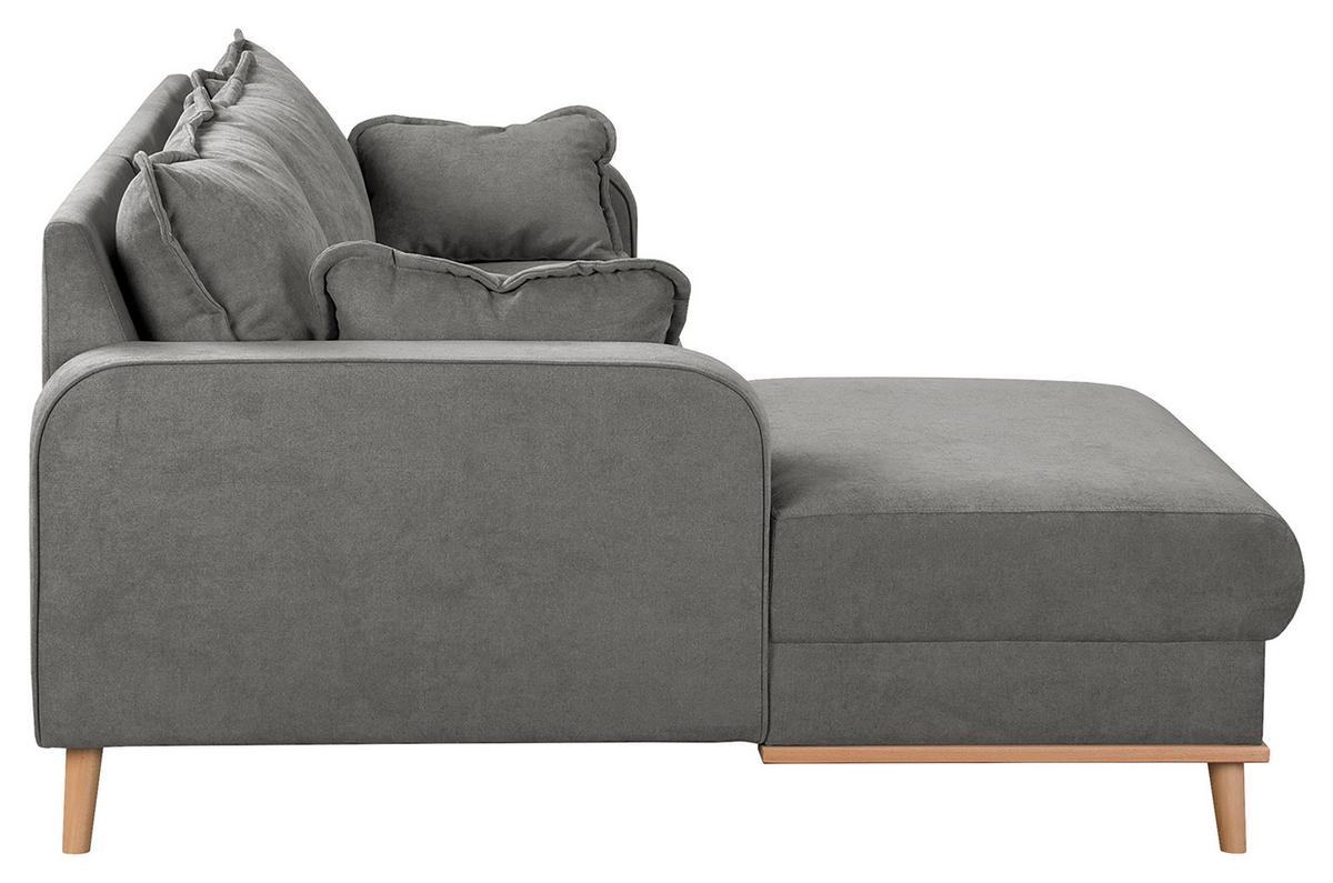Ecksofa Beata Grau S: 150x230 cm - Wengefarben/Grau, Design, Textil (150/230cm) - Livetastic