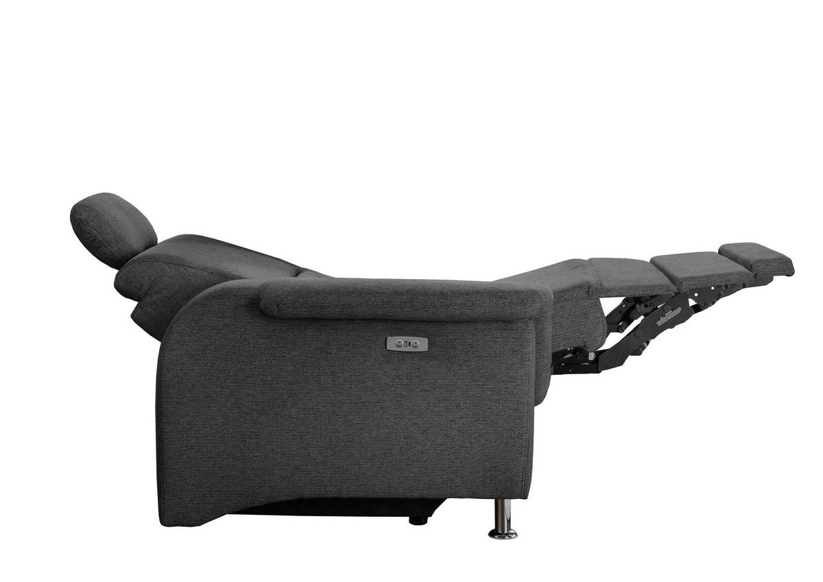 Ecksofa Mit Bettkasten Parole Anthrazit Chenille - Chromfarben/Anthrazit, MODERN, Textil (231/165cm) - Livetastic