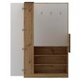 Eckschrank Begehbar mit Regal 120cm Box, Eiche Dekor/Weiß - Eichefarben/Weiß, MODERN, Holzwerkstoff (120/205/150cm) - Ondega