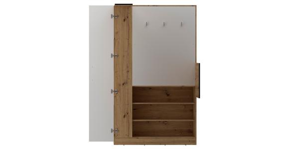 Eckschrank Begehbar mit Regal 120cm Box, Eiche Dekor/Weiß - Eichefarben/Weiß, MODERN, Holzwerkstoff (120/205/150cm) - Ondega