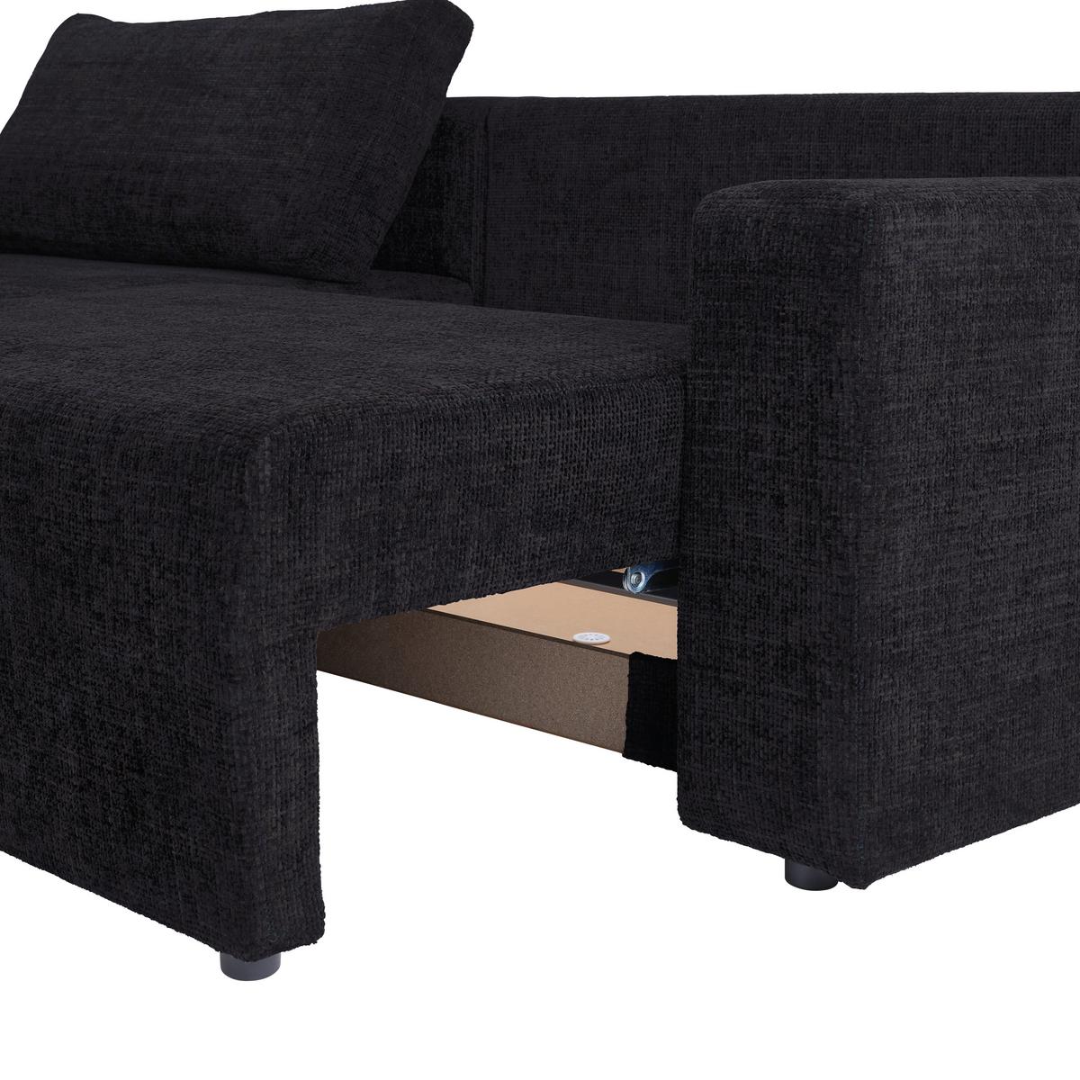 Ecksofa Dallas - Schwarz, MODERN, Holz/Kunststoff (173/258cm)