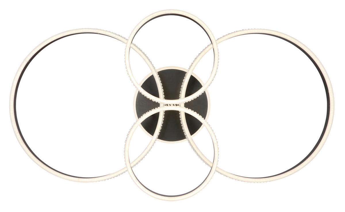 LED-Deckenleuchte Grouni Klar Titanfarben D: 51,5 cm - Klar/Titanfarben, Design, Kunststoff/Metall (51,5/11,4cm) - Globo