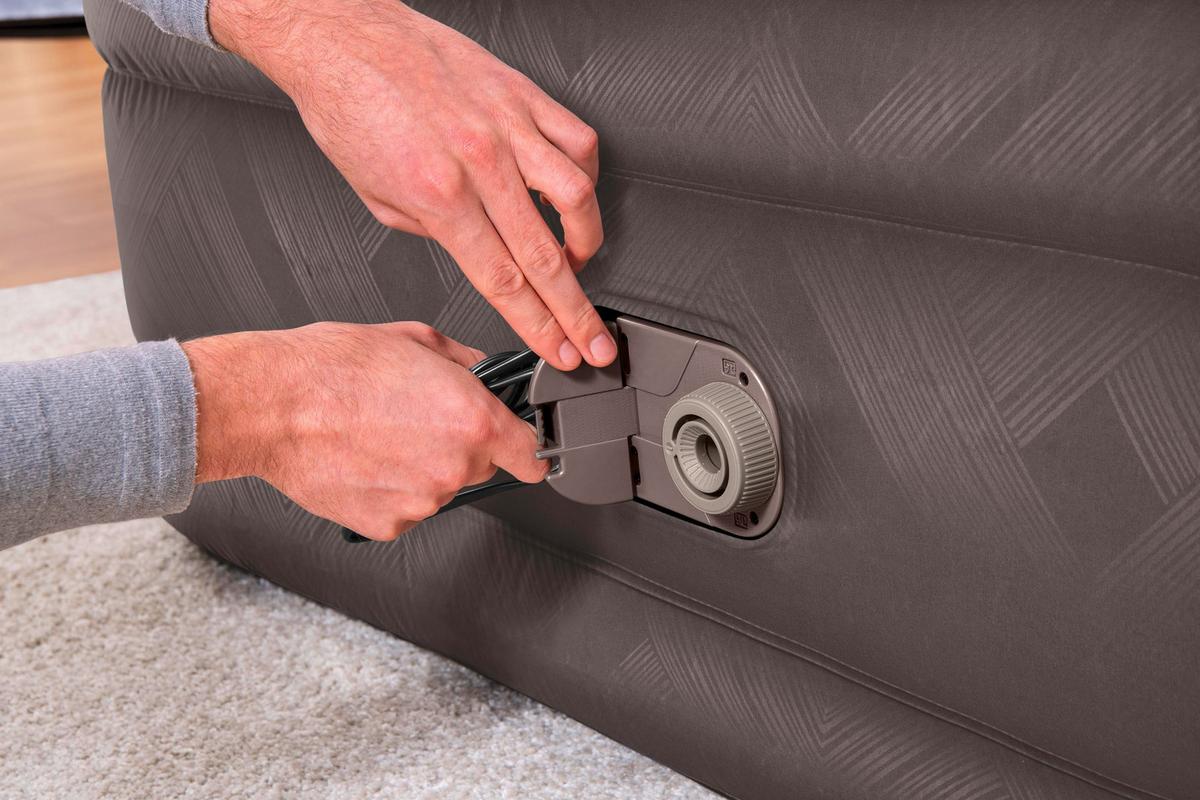 Luftbett Nicole 203x152x46 Cm Bis 350kg, Inkl. Pumpe - Braun/Grau, KONVENTIONELL, Kunststoff/Metall (203cm) - Bestway