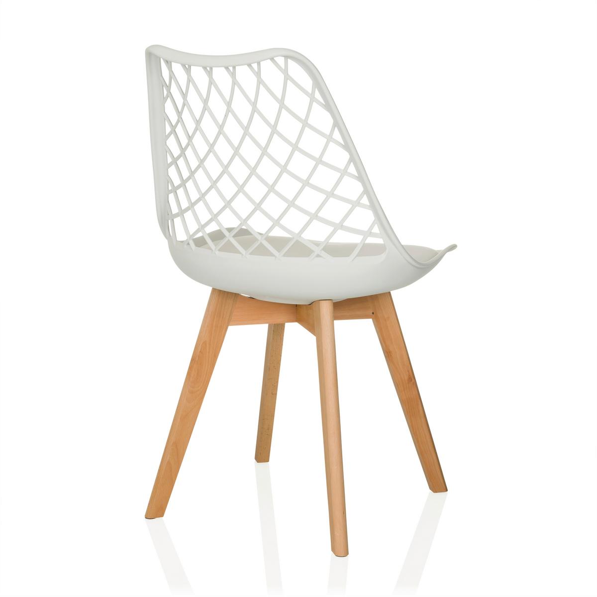 Armlehnstuhl Scandi Hol Weiß B: 49 Cm - Buchefarben/Weiß, MODERN, Holz/Kunststoff (49/81/53cm) - MID.YOU